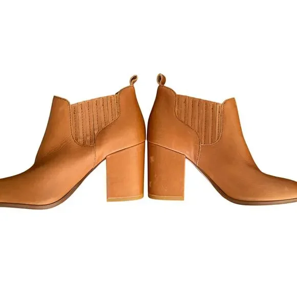 NWT Kelsi Dagger Brooklyn West Leather Ankle Bootie Sienna  display picture 1
